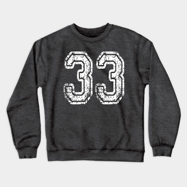 Number 33 Grungy in white Crewneck Sweatshirt by Sterling